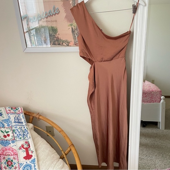 Anthropologie BHLDN Sachin & Babi Ambra Satin Midi Dress in Sand Dune Size 8 - Picture 10 of 10